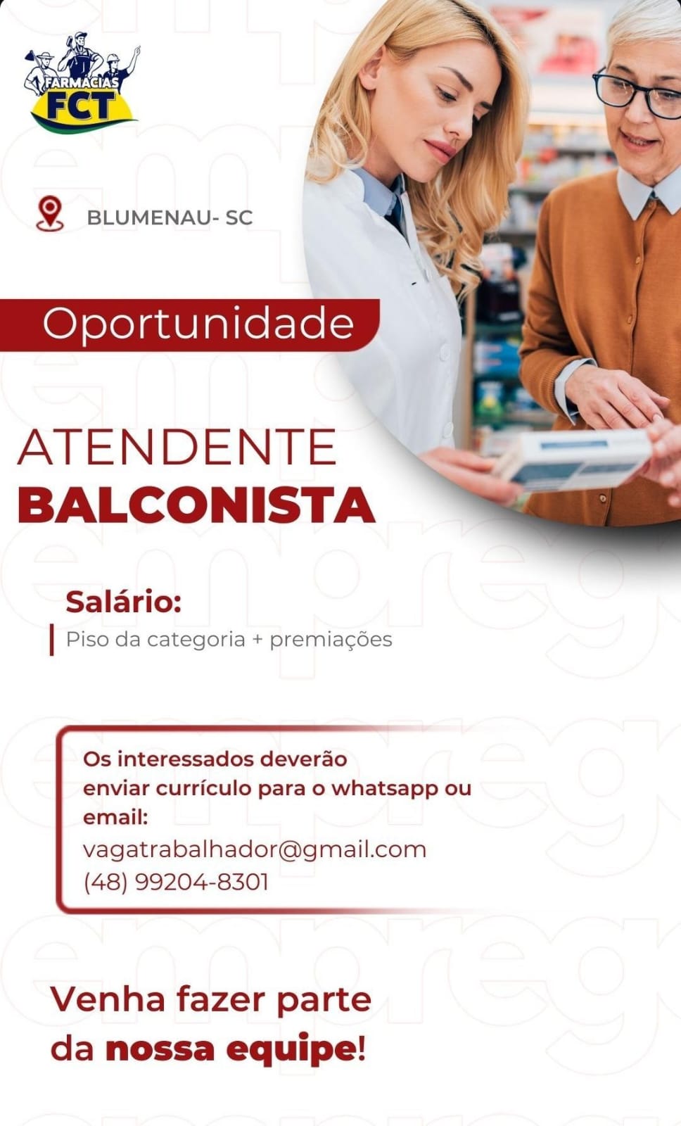 Logo da empresa NAZARIO ROSA E RODRIGUES COM DE MED LTDA, vaga Atendente de Farmácia Blumenau