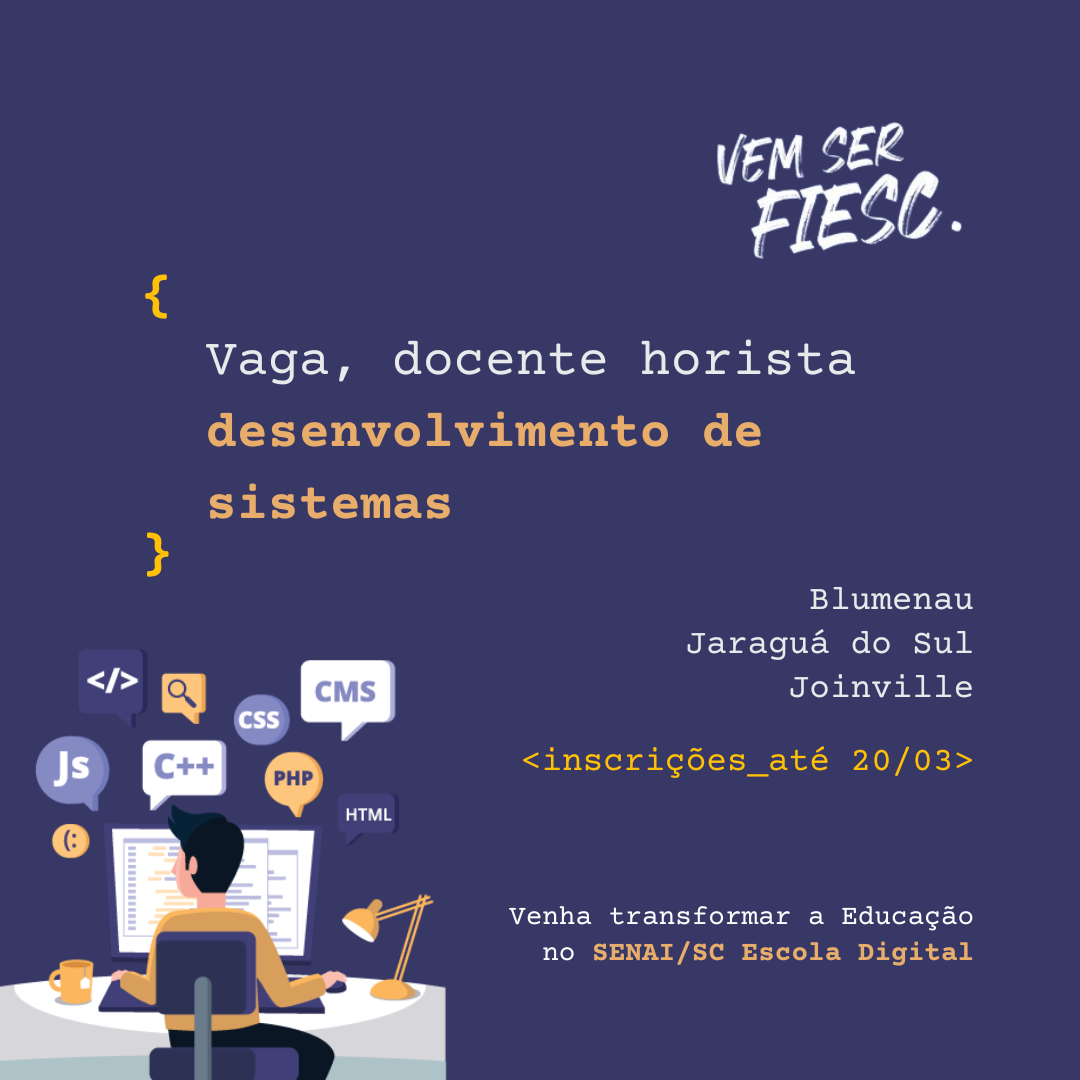 Logo da empresa SENAI/Escola Digital, vaga Docente em Desenvolvimento de Sistemas Blumenau